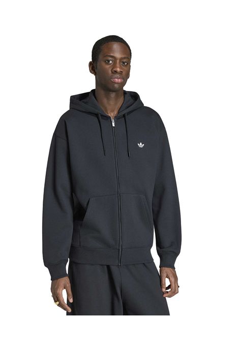 Adidas Originals Trefoil Essentials Fleece Zip Hoodie Black Men ADIDAS ORIGINALS | Sweatshirts | KS8941-